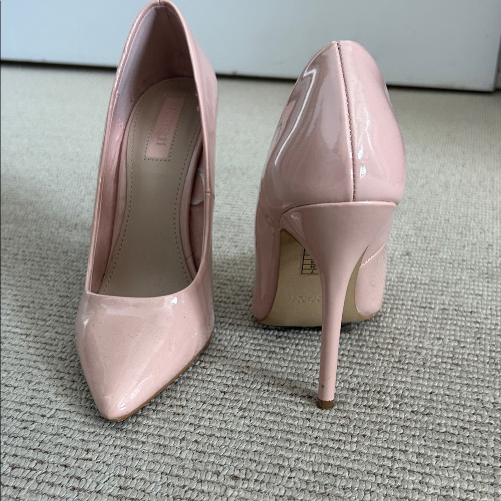 Forever 21 Blush Pink Patent Pointed-Toe Stiletto Heels